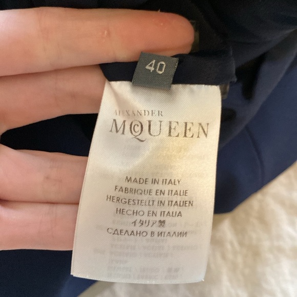 Alexander McQueen navy blue sheath dress deep V size IT40 - Picture 11 of 16